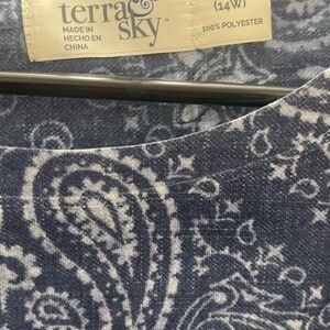 Terra & Sky Navy Paisley Blouse